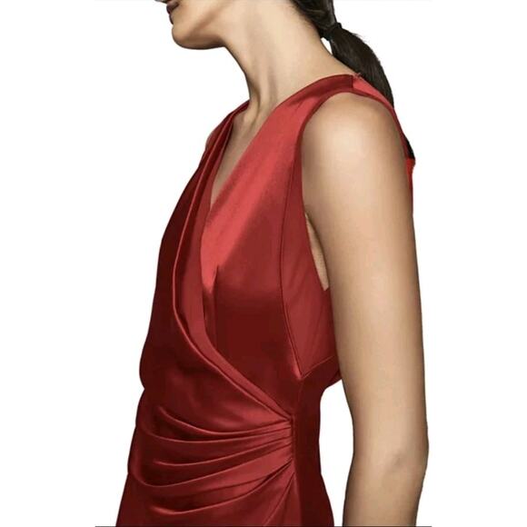 REISS Lucine Draped Cocktail Dress Red Valentine's Size S? See Measurements - Picture 2 of 16